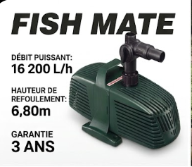 pompe de bassin fish mate 16000 kit jet d'eau complet